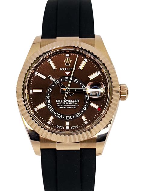 rolex skydweller chocolate|rolex gold sky dweller price.